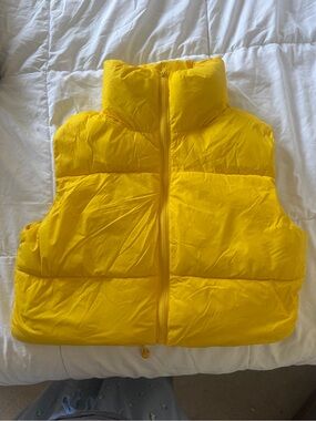 Yellow Puffer Vest - Lightweight Warmth